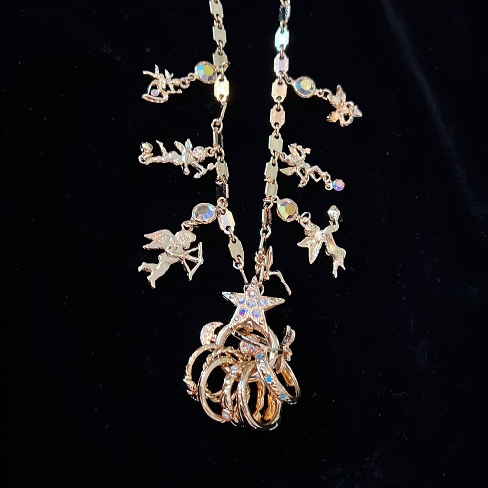 Kirks Folly Angel Necklace w/ 7 Rings